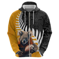 New Zealand and Australia Rugby Hoodie Koala and Maori Warrior Together LT03 - Polynesian Pride
