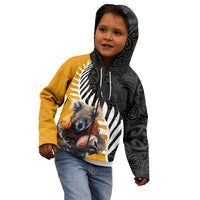 New Zealand and Australia Rugby Kid Hoodie Koala and Maori Warrior Together LT03 - Polynesian Pride
