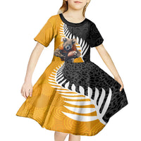 New Zealand and Australia Rugby Kid Short Sleeve Dress Koala and Maori Warrior Together LT03 - Polynesian Pride