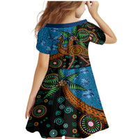 Fiji and Australia Family Matching Mermaid Dress and Hawaiian Shirt Palm Tree and Abogirinal Emu LT03 - Polynesian Pride