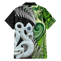 New Zealand Koru Natural Family Matching Short Sleeve Bodycon Dress and Hawaiian Shirt Manaia and Silver Fern Maori Pattern LT03 - Polynesian Pride