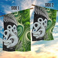 New Zealand Koru Natural Garden Flag Manaia and Silver Fern Maori Pattern