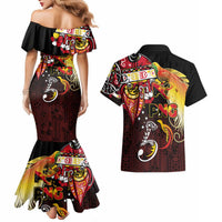 Papua New Guinea 2025 Couples Matching Mermaid Dress and Hawaiian Shirt 50th Independence Day Anniversary LT03 - Polynesian Pride