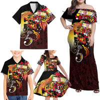 Papua New Guinea 2025 Family Matching Off Shoulder Maxi Dress and Hawaiian Shirt 50th Independence Day Anniversary LT03 - Polynesian Pride