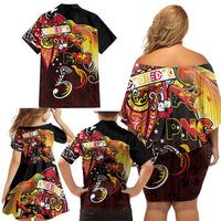 Papua New Guinea 2025 Family Matching Off Shoulder Short Dress and Hawaiian Shirt 50th Independence Day Anniversary LT03 - Polynesian Pride