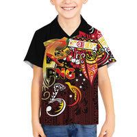 Papua New Guinea 2025 Family Matching Summer Maxi Dress and Hawaiian Shirt 50th Independence Day Anniversary LT03 Son's Shirt Red - Polynesian Pride