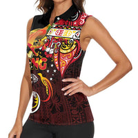 Papua New Guinea 2025 Women Sleeveless Polo Shirt 50th Independence Day Anniversary LT03 - Polynesian Pride