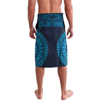 Fiji Coat of Arms Traditional Dashiki Lavalava Tapa Art and Palm Leaves Pattern Dark Navy Color - Polynesian Pride