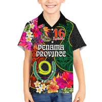 Penama Day Family Matching Short Sleeve Bodycon Dress and Hawaiian Shirt 16th September Polynesian Pattern with Pacific Flower LT03 Son's Shirt Black - Polynesian Pride