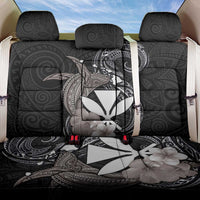 Hawaiian Whale and Kanaka Maoli Symbol Back Car Seat Cover Hibiscus with Hawaii Map and Polynesian Tattoo Grayscale Color LT03 One Size Black - Polynesian Pride
