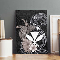 Hawaiian Whale and Kanaka Maoli Symbol Canvas Wall Art Hibiscus with Hawaii Map and Polynesian Tattoo Grayscale Color LT03 - Polynesian Pride
