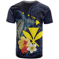 Hawaiian Whale and Kanaka Maoli Symbol T Shirt Hibiscus with Hawaii Map and Polynesian Tattoo Deep Sea Color LT03 - Polynesian Pride