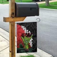 Hawaiian Halloween Garden Flag Horror Shaka Hand with Plumeria and Polynesian Tattoo Blood Color LT03 - Polynesian Pride