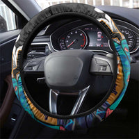 Hawaiian Halloween Steering Wheel Cover Horror Shaka Hand with Plumeria and Polynesian Tattoo Autumn Color LT03 - Polynesian Pride
