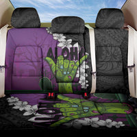 Hawaiian Halloween Back Car Seat Cover Horror Shaka Hand with Plumeria and Polynesian Tattoo Midnight Color LT03 One Size Purple - Polynesian Pride