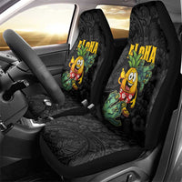 Hawaiian Halloween Car Seat Cover Aloha Pinapple with Mysterious Hands and Polynesian Tribal Tattoo LT03 - Polynesian Pride