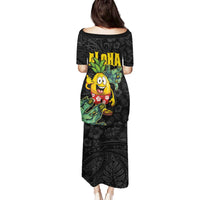 Hawaiian Halloween Family Matching Puletasi and Hawaiian Shirt Aloha Pinapple with Mysterious Hands and Polynesian Tribal Tattoo LT03 - Polynesian Pride
