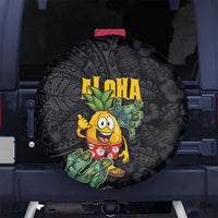 Hawaiian Halloween Spare Tire Cover Aloha Pinapple with Mysterious Hands and Polynesian Tribal Tattoo LT03 - Polynesian Pride