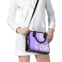 Hawaii Kauai Island Shoulder Handbag Hibiscus Pattern Seamless Tribal Simple Purple LT03 - Polynesian Pride