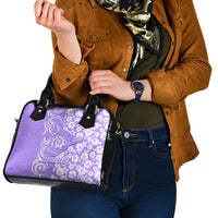Hawaii Kauai Island Shoulder Handbag Hibiscus Pattern Seamless Tribal Simple Purple LT03 - Polynesian Pride