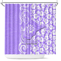 Hawaii Kauai Island Shower Curtain Hibiscus Pattern Seamless Tribal Simple Purple LT03 Purple - Polynesian Pride