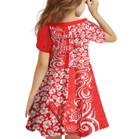 Custom Hawaii Kauai Island Family Matching Off Shoulder Long Sleeve Dress and Hawaiian Shirt Hibiscus Pattern Seamless Tribal Simple Red LT03 - Polynesian Pride