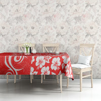 Custom Hawaii Kauai Island Tablecloth Hibiscus Pattern Seamless Tribal Simple Red LT03 - Polynesian Pride