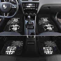 Custom Fiji Rugby Pacific Champions 2024 Car Mats Anniversary 7 Titles - Fijians Rugby and Tapa Hibiscus Black Art LT03 Set 4pcs Black - Polynesian Pride