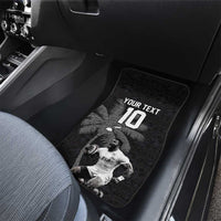 Custom Fiji Rugby Pacific Champions 2024 Car Mats Anniversary 7 Titles - Fijians Rugby and Tapa Hibiscus Black Art LT03 - Polynesian Pride