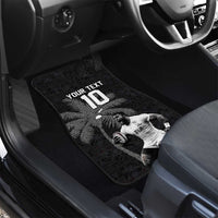 Custom Fiji Rugby Pacific Champions 2024 Car Mats Anniversary 7 Titles - Fijians Rugby and Tapa Hibiscus Black Art LT03 - Polynesian Pride