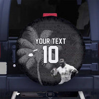 Custom Fiji Rugby Pacific Champions 2024 Spare Tire Cover Anniversary 7 Titles - Fijians Rugby and Tapa Hibiscus Black Art LT03 - Polynesian Pride