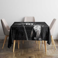 Custom Fiji Rugby Pacific Champions 2024 Tablecloth Anniversary 7 Titles - Fijians Rugby and Tapa Hibiscus Black Art LT03 - Polynesian Pride