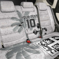 Custom Fiji Rugby Pacific Champions 2024 Back Car Seat Cover Anniversary 7 Titles - Fijians Rugby and Tapa Hibiscus White Art LT03 - Polynesian Pride