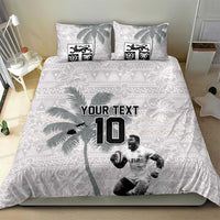 Custom Fiji Rugby Pacific Champions 2024 Bedding Set Anniversary 7 Titles - Fijians Rugby and Tapa Hibiscus White Art LT03 - Polynesian Pride