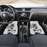Custom Fiji Rugby Pacific Champions 2024 Car Mats Anniversary 7 Titles - Fijians Rugby and Tapa Hibiscus White Art LT03 Set 2pcs - Front White - Polynesian Pride
