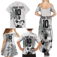 Custom Fiji Rugby Pacific Champions 2024 Family Matching Summer Maxi Dress and Hawaiian Shirt Anniversary 7 Titles - Fijians Rugby and Tapa Hibiscus White Art LT03 - Polynesian Pride