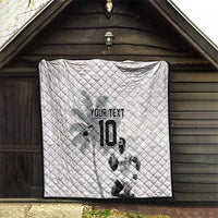 Custom Fiji Rugby Pacific Champions 2024 Quilt Anniversary 7 Titles - Fijians Rugby and Tapa Hibiscus White Art LT03 - Polynesian Pride