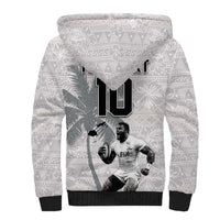 Custom Fiji Rugby Pacific Champions 2024 Sherpa Hoodie Anniversary 7 Titles - Fijians Rugby and Tapa Hibiscus White Art LT03 - Polynesian Pride