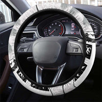 Fiji Rugby Pacific Champions 2024 Steering Wheel Cover Anniversary 7 Titles - Fijians Rugby and Tapa Hibiscus White Art LT03 - Polynesian Pride