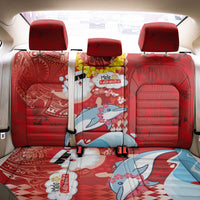 Hawaiian Mele Kalikimaka Back Car Seat Cover Funny Santa Riding Lei Dolphin with Kakau Tattoos LT03 - Polynesian Pride