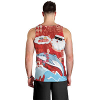 Hawaiian Mele Kalikimaka Men Tank Top Funny Santa Riding Lei Dolphin with Kakau Tattoos LT03 - Polynesian Pride