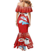 Hawaiian Mele Kalikimaka Mermaid Dress Funny Santa Riding Lei Dolphin with Kakau Tattoos LT03 - Polynesian Pride