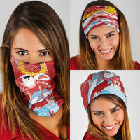 Hawaiian Mele Kalikimaka Neck Gaiter Funny Santa Riding Lei Dolphin with Kakau Tattoos LT03 - Polynesian Pride