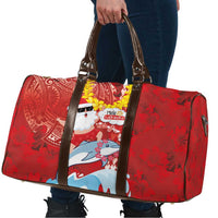 Hawaiian Mele Kalikimaka Travel Bag Funny Santa Riding Lei Dolphin with Kakau Tattoos LT03 - Polynesian Pride