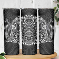 Hawaiian Whales Polynesian Art Motifs Skinny Tumbler Black Color LT03 - Polynesian Pride