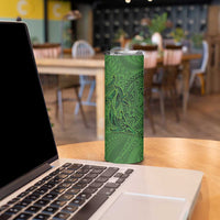 Hawaiian Whales Polynesian Art Motifs Skinny Tumbler Green Color LT03 - Polynesian Pride