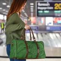 Hawaiian Whales Polynesian Art Motifs Travel Bag Green Color - Polynesian Pride