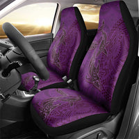 Hawaiian Whales Polynesian Art Motifs Car Seat Cover Purple Color LT03 - Polynesian Pride