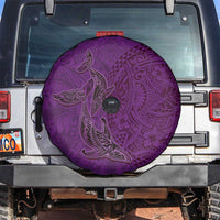 Hawaiian Whales Polynesian Art Motifs Spare Tire Cover Purple Color LT03 Purple - Polynesian Pride