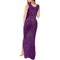 Hawaiian Whales Polynesian Art Motifs Tank Maxi Dress Purple Color LT03 - Polynesian Pride